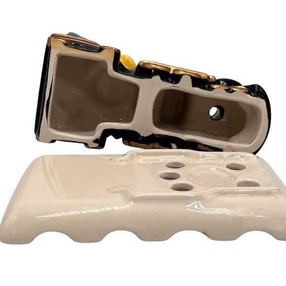 Vtg 90s Claire Burke Belae Brands Ceramic Christmas Train Incense Burner 1999 - Picture 9 of 16